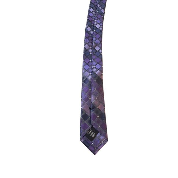 CK Calvin Klein Neck Tie Mens Luxury Purple Geometric Preppy Power Business - Picture 8 of 13